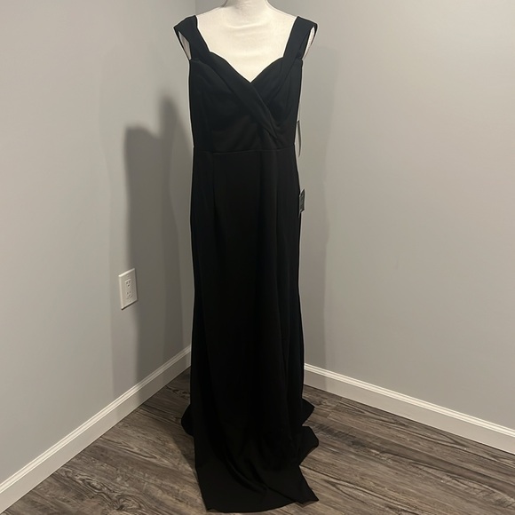 Lulu's Song of Love Black Off Shoulder Maxi Dress Extra Large XL NWT $110 - Picture 5 of 11